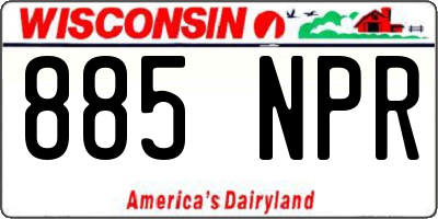 WI license plate 885NPR