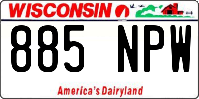 WI license plate 885NPW