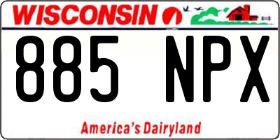 WI license plate 885NPX