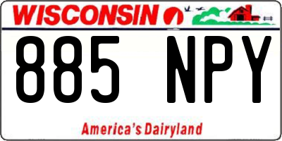 WI license plate 885NPY