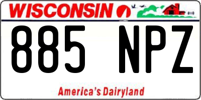WI license plate 885NPZ
