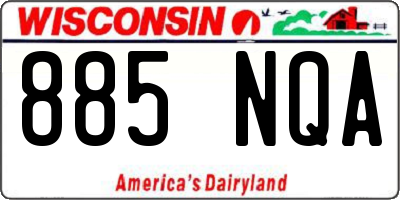 WI license plate 885NQA