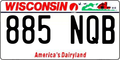 WI license plate 885NQB