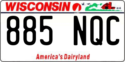 WI license plate 885NQC