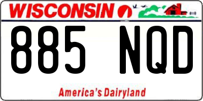 WI license plate 885NQD