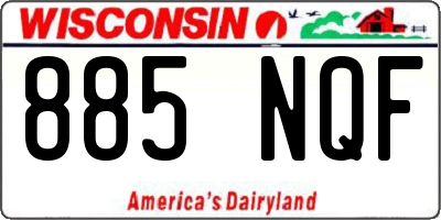 WI license plate 885NQF