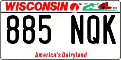 WI license plate 885NQK