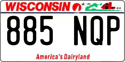 WI license plate 885NQP