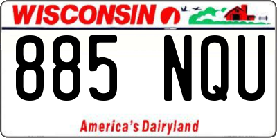 WI license plate 885NQU