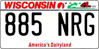 WI license plate 885NRG