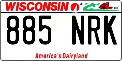 WI license plate 885NRK