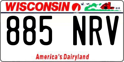 WI license plate 885NRV