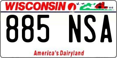 WI license plate 885NSA