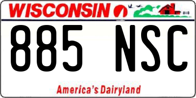WI license plate 885NSC