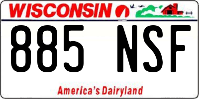WI license plate 885NSF