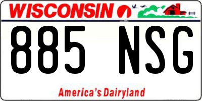 WI license plate 885NSG
