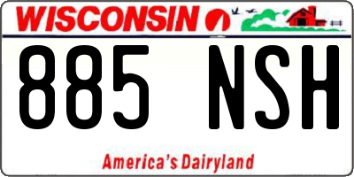 WI license plate 885NSH
