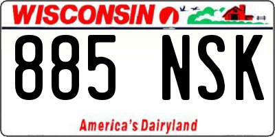 WI license plate 885NSK