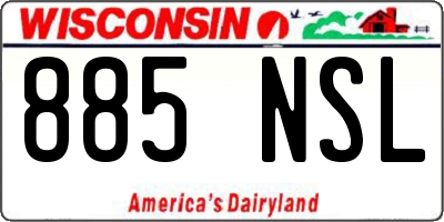 WI license plate 885NSL