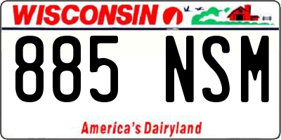 WI license plate 885NSM