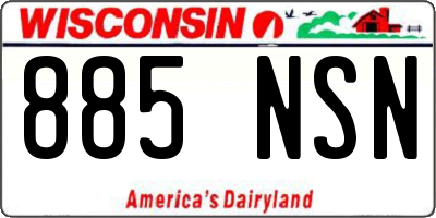 WI license plate 885NSN