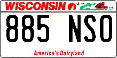 WI license plate 885NSO