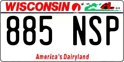 WI license plate 885NSP