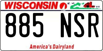 WI license plate 885NSR