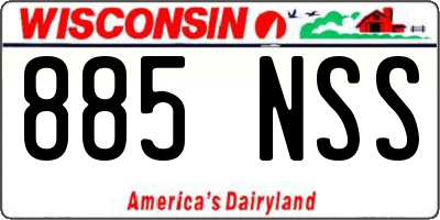 WI license plate 885NSS