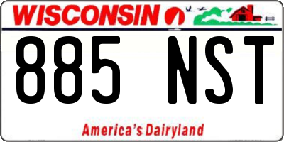 WI license plate 885NST