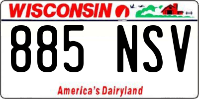 WI license plate 885NSV