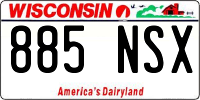 WI license plate 885NSX