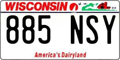 WI license plate 885NSY