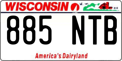 WI license plate 885NTB