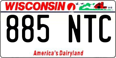 WI license plate 885NTC