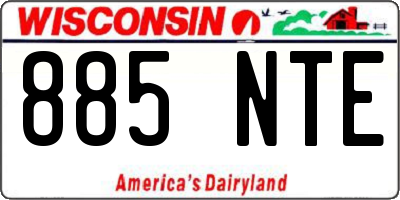 WI license plate 885NTE