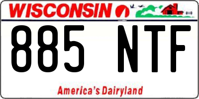 WI license plate 885NTF