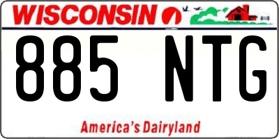 WI license plate 885NTG