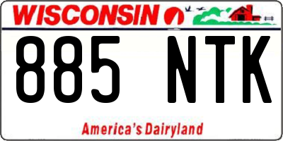 WI license plate 885NTK