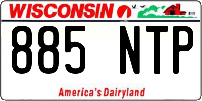 WI license plate 885NTP
