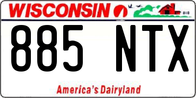 WI license plate 885NTX
