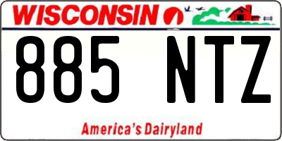WI license plate 885NTZ