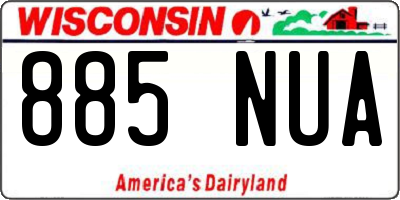 WI license plate 885NUA