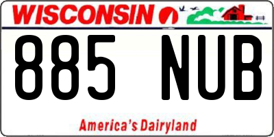WI license plate 885NUB