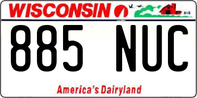 WI license plate 885NUC