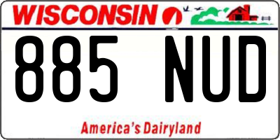 WI license plate 885NUD