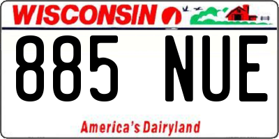 WI license plate 885NUE