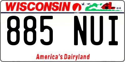 WI license plate 885NUI