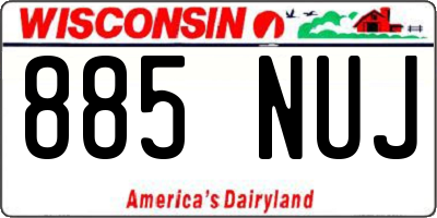 WI license plate 885NUJ