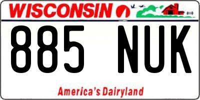 WI license plate 885NUK